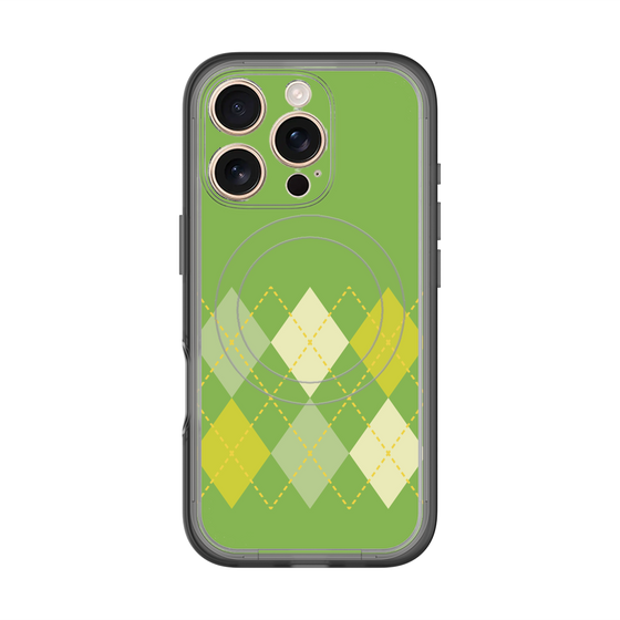 スリムプロテクションプレミアムケース with MagSafe［ Nordic Argyle - Green ］