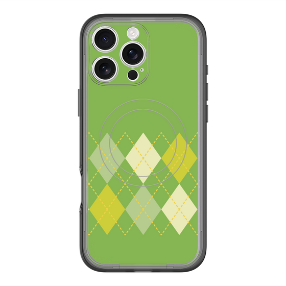 スリムプロテクションプレミアムケース with MagSafe［ Nordic Argyle - Green ］