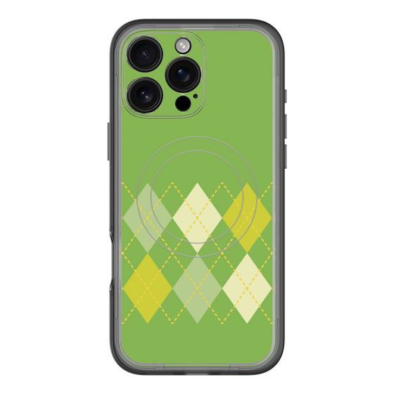 スリムプロテクションプレミアムケース with MagSafe［ Nordic Argyle - Green ］