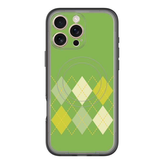 スリムプロテクションプレミアムケース with MagSafe［ Nordic Argyle - Green ］