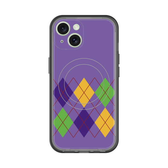 スリムプロテクションプレミアムケース with MagSafe［ Nordic Argyle - Purple ］