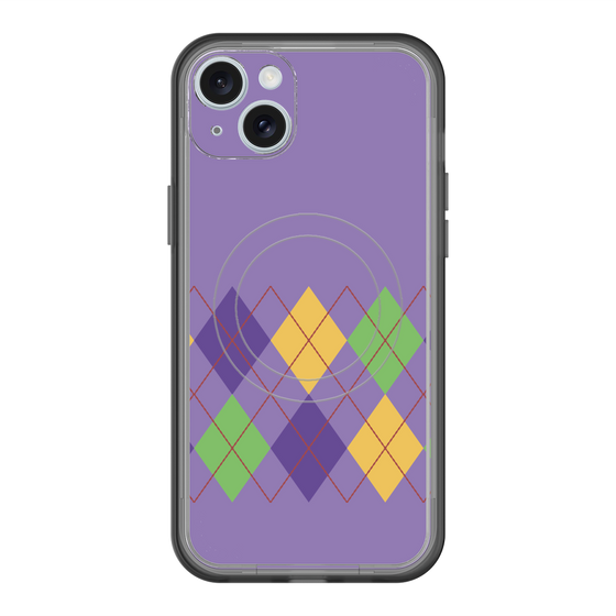スリムプロテクションプレミアムケース with MagSafe［ Nordic Argyle - Purple ］