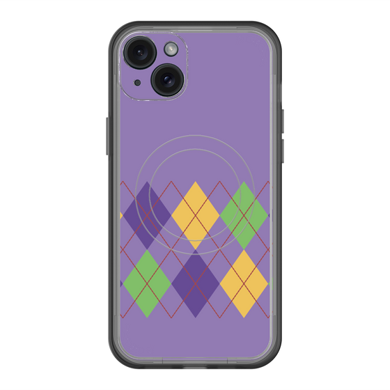 スリムプロテクションプレミアムケース with MagSafe［ Nordic Argyle - Purple ］