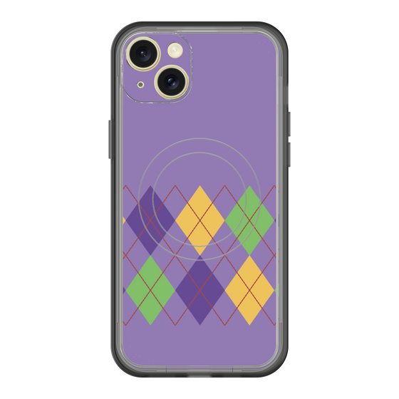 スリムプロテクションプレミアムケース with MagSafe［ Nordic Argyle - Purple ］