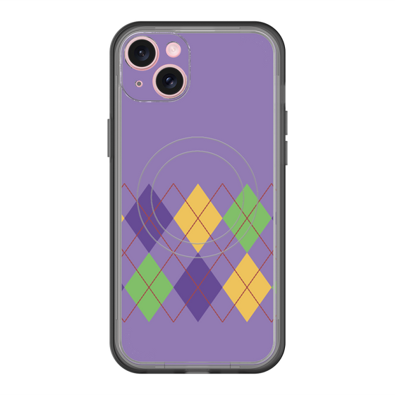 スリムプロテクションプレミアムケース with MagSafe［ Nordic Argyle - Purple ］
