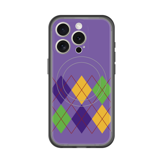 スリムプロテクションプレミアムケース with MagSafe［ Nordic Argyle - Purple ］