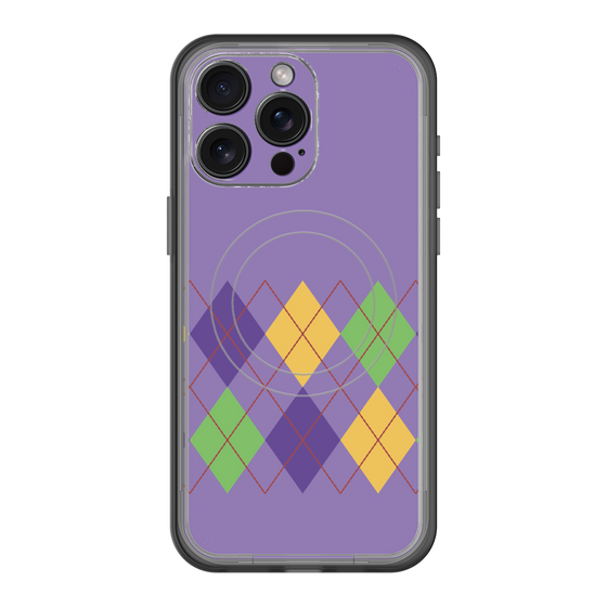 スリムプロテクションプレミアムケース with MagSafe［ Nordic Argyle - Purple ］