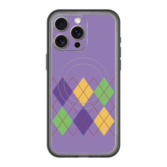 スリムプロテクションプレミアムケース with MagSafe［ Nordic Argyle - Purple ］