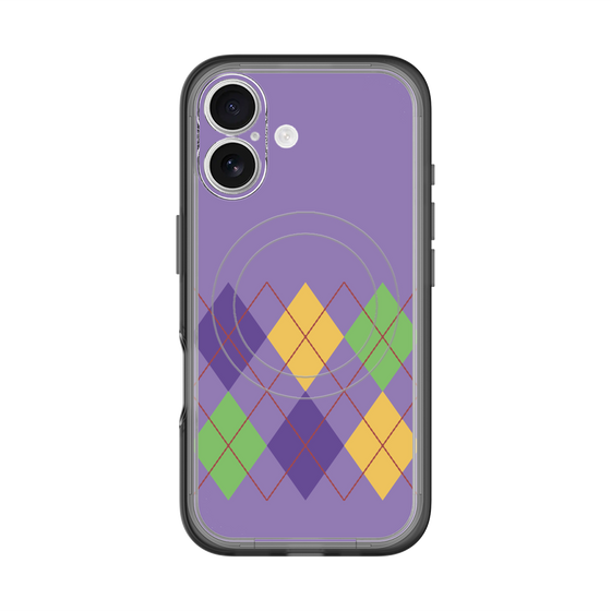 スリムプロテクションプレミアムケース with MagSafe［ Nordic Argyle - Purple ］