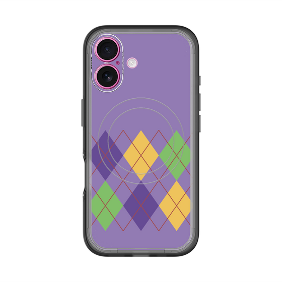 スリムプロテクションプレミアムケース with MagSafe［ Nordic Argyle - Purple ］