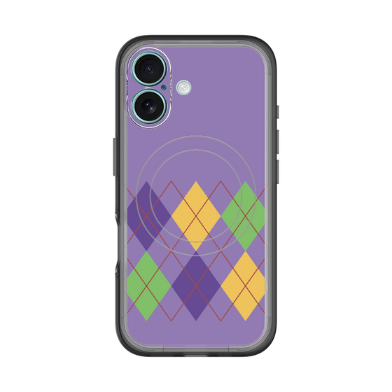 スリムプロテクションプレミアムケース with MagSafe［ Nordic Argyle - Purple ］