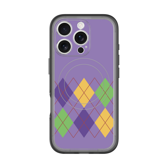 スリムプロテクションプレミアムケース with MagSafe［ Nordic Argyle - Purple ］