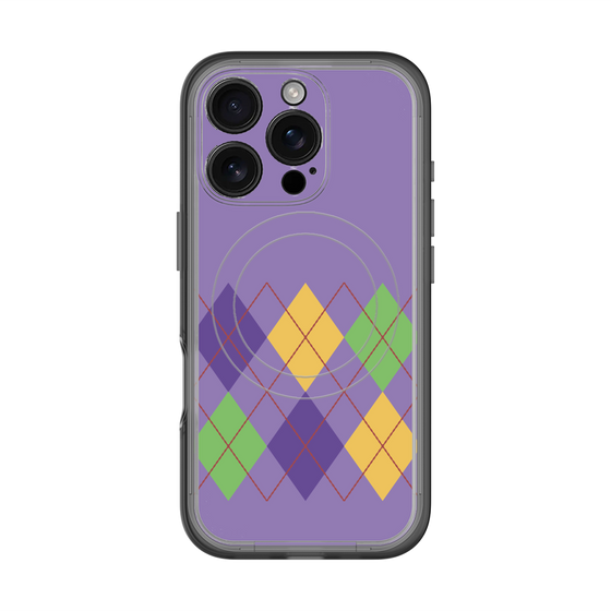 スリムプロテクションプレミアムケース with MagSafe［ Nordic Argyle - Purple ］