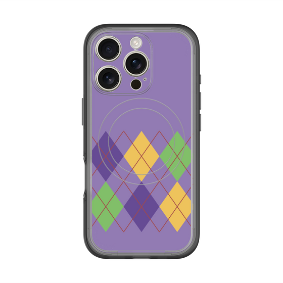 スリムプロテクションプレミアムケース with MagSafe［ Nordic Argyle - Purple ］