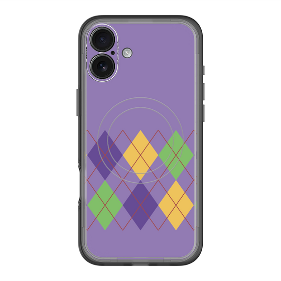 スリムプロテクションプレミアムケース with MagSafe［ Nordic Argyle - Purple ］