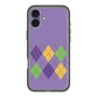 スリムプロテクションプレミアムケース with MagSafe［ Nordic Argyle - Purple ］