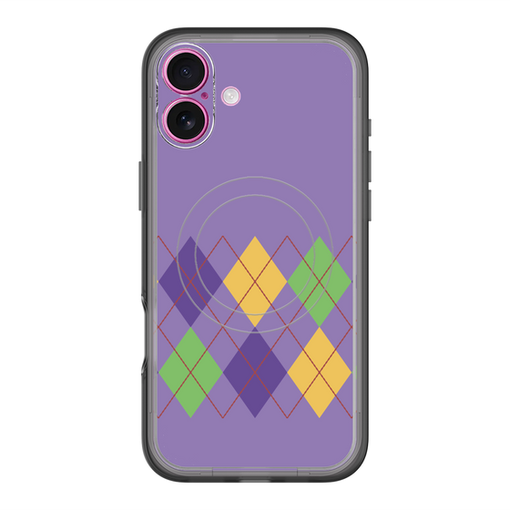 スリムプロテクションプレミアムケース with MagSafe［ Nordic Argyle - Purple ］