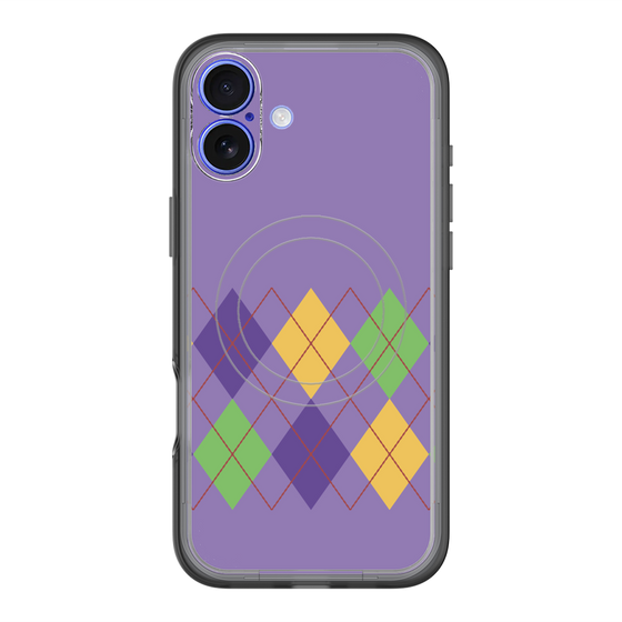 スリムプロテクションプレミアムケース with MagSafe［ Nordic Argyle - Purple ］