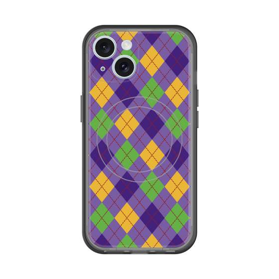 スリムプロテクションプレミアムケース with MagSafe［ Argyle - Purple ］