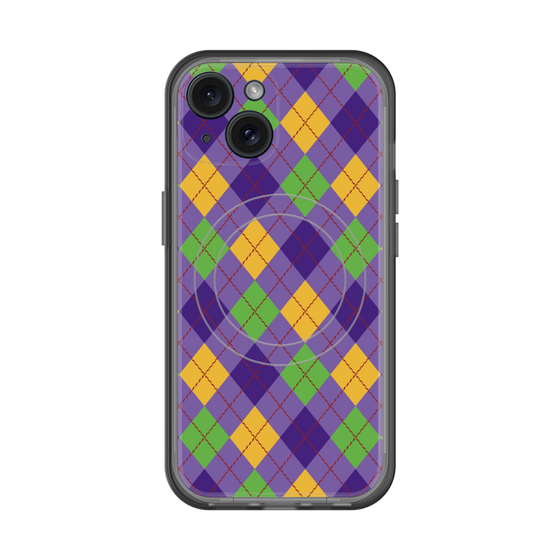 スリムプロテクションプレミアムケース with MagSafe［ Argyle - Purple ］