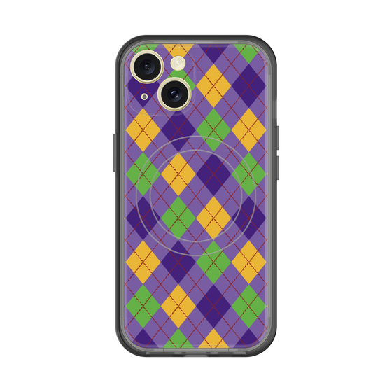 スリムプロテクションプレミアムケース with MagSafe［ Argyle - Purple ］