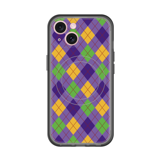 スリムプロテクションプレミアムケース with MagSafe［ Argyle - Purple ］