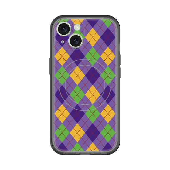 スリムプロテクションプレミアムケース with MagSafe［ Argyle - Purple ］