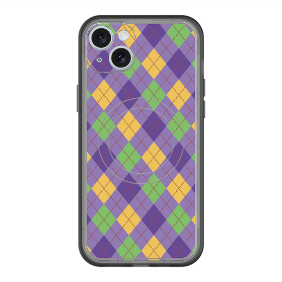スリムプロテクションプレミアムケース with MagSafe［ Argyle - Purple ］