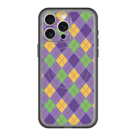 スリムプロテクションプレミアムケース with MagSafe［ Argyle - Purple ］