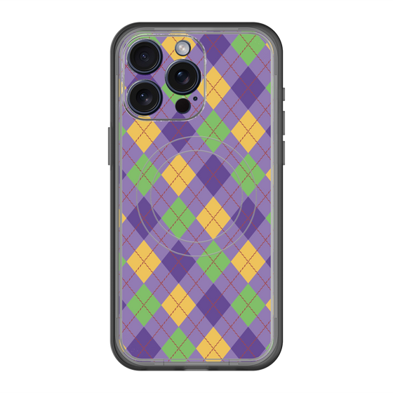 スリムプロテクションプレミアムケース with MagSafe［ Argyle - Purple ］