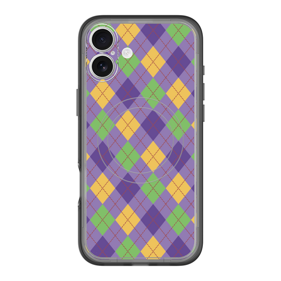 スリムプロテクションプレミアムケース with MagSafe［ Argyle - Purple ］