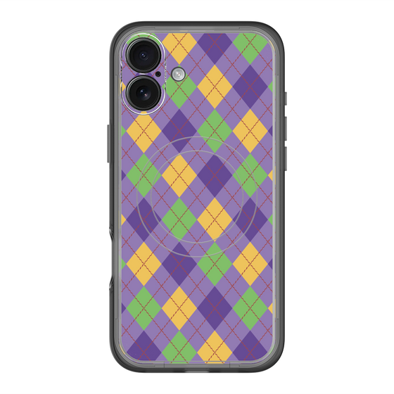 スリムプロテクションプレミアムケース with MagSafe［ Argyle - Purple ］