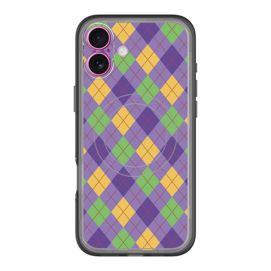 スリムプロテクションプレミアムケース with MagSafe［ Argyle - Purple ］