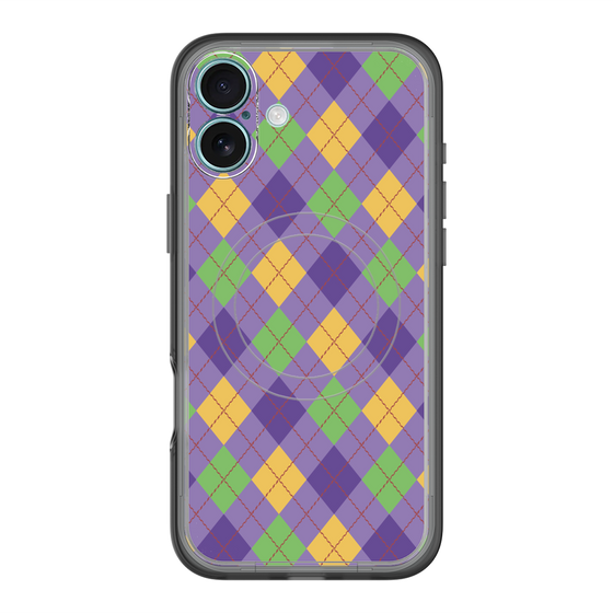 スリムプロテクションプレミアムケース with MagSafe［ Argyle - Purple ］