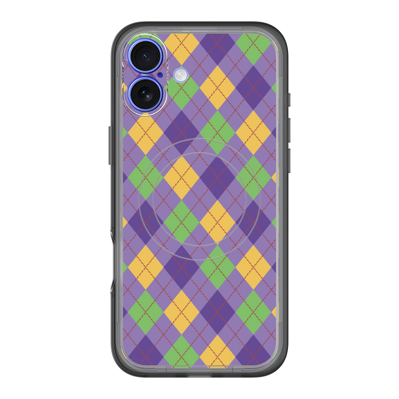 スリムプロテクションプレミアムケース with MagSafe［ Argyle - Purple ］