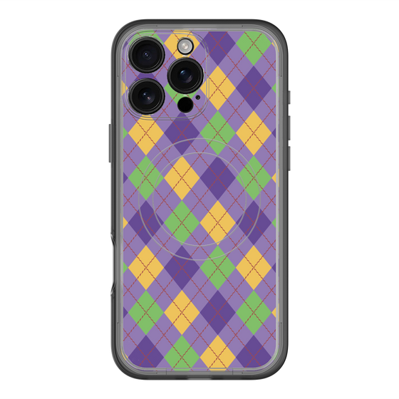 スリムプロテクションプレミアムケース with MagSafe［ Argyle - Purple ］