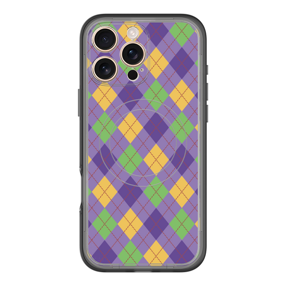 スリムプロテクションプレミアムケース with MagSafe［ Argyle - Purple ］