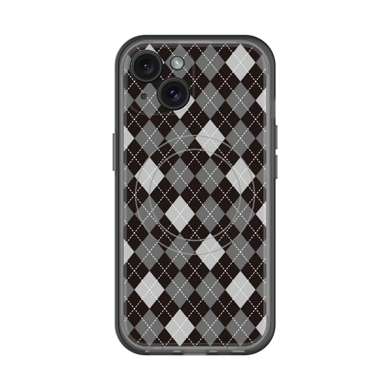 スリムプロテクションプレミアムケース with MagSafe［ Argyle - Black ］