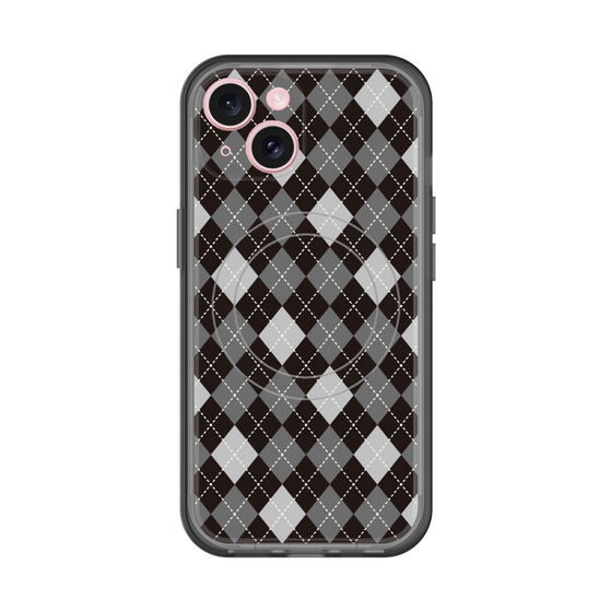 スリムプロテクションプレミアムケース with MagSafe［ Argyle - Black ］
