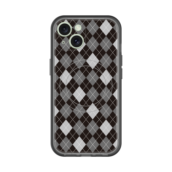 スリムプロテクションプレミアムケース with MagSafe［ Argyle - Black ］