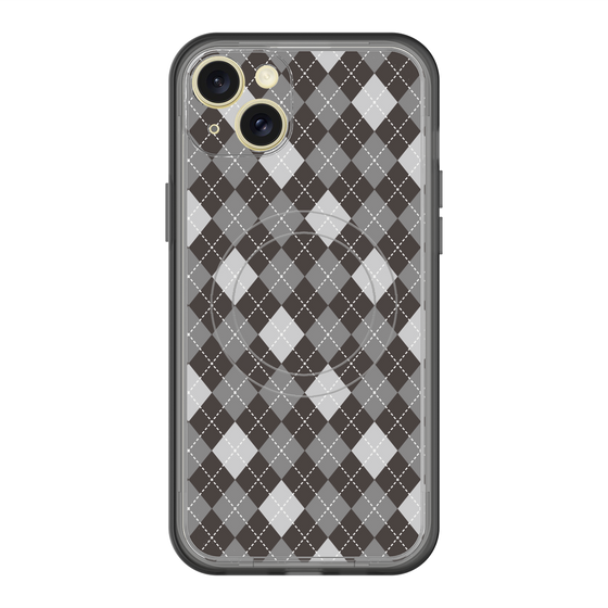 スリムプロテクションプレミアムケース with MagSafe［ Argyle - Black ］