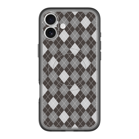 スリムプロテクションプレミアムケース with MagSafe［ Argyle - Black ］