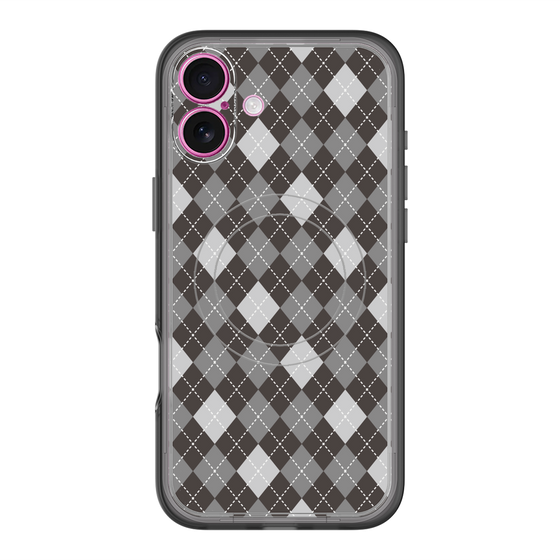 スリムプロテクションプレミアムケース with MagSafe［ Argyle - Black ］