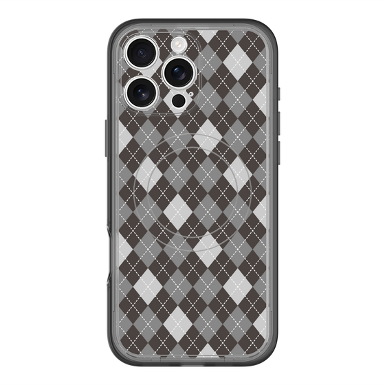 スリムプロテクションプレミアムケース with MagSafe［ Argyle - Black ］