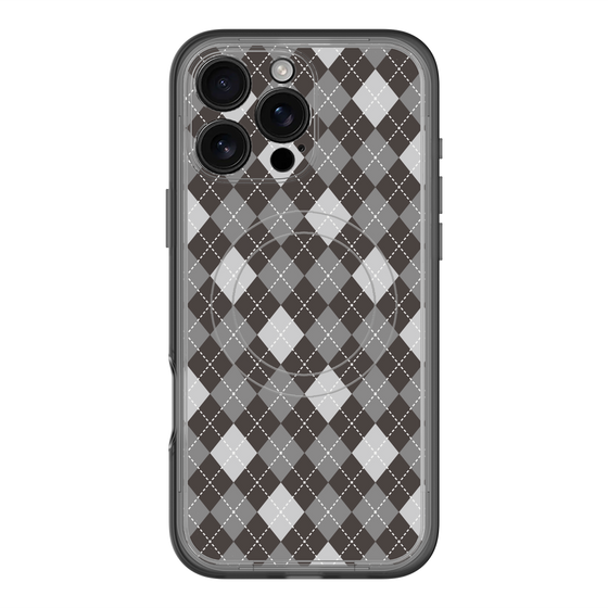 スリムプロテクションプレミアムケース with MagSafe［ Argyle - Black ］