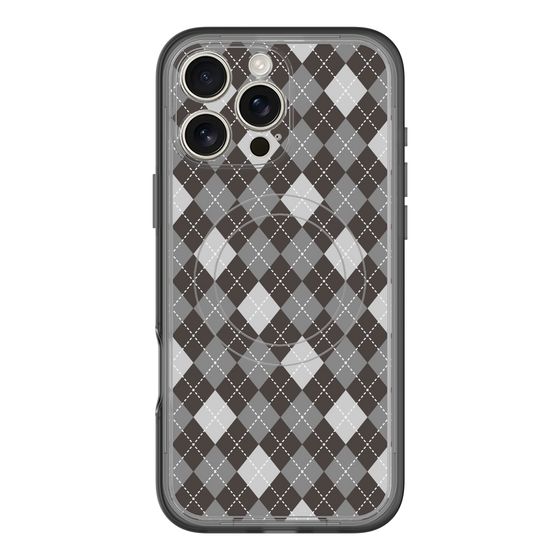 スリムプロテクションプレミアムケース with MagSafe［ Argyle - Black ］