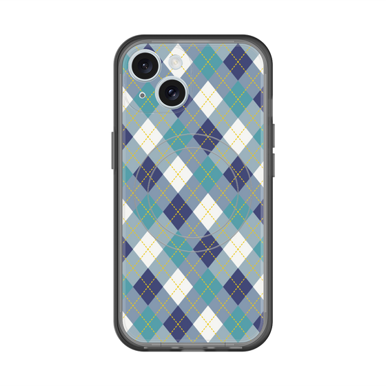 スリムプロテクションプレミアムケース with MagSafe［ Argyle - Blue ］