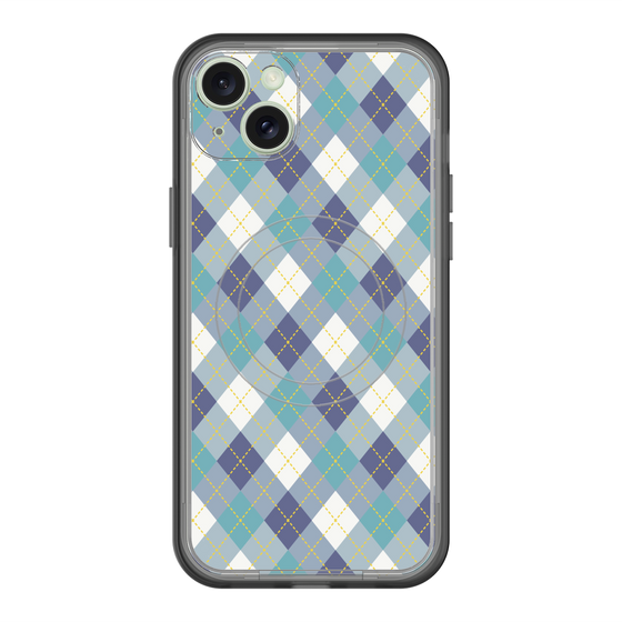 スリムプロテクションプレミアムケース with MagSafe［ Argyle - Blue ］