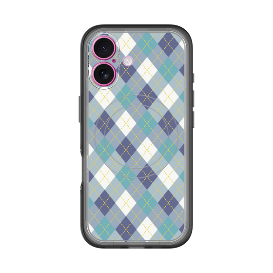 スリムプロテクションプレミアムケース with MagSafe［ Argyle - Blue ］