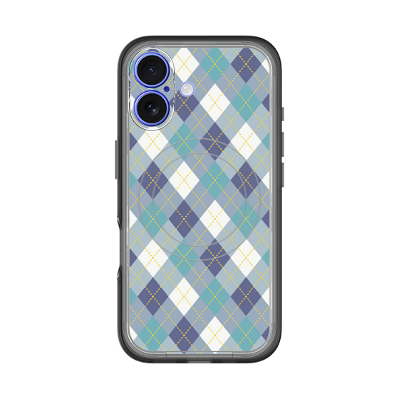 スリムプロテクションプレミアムケース with MagSafe［ Argyle - Blue ］